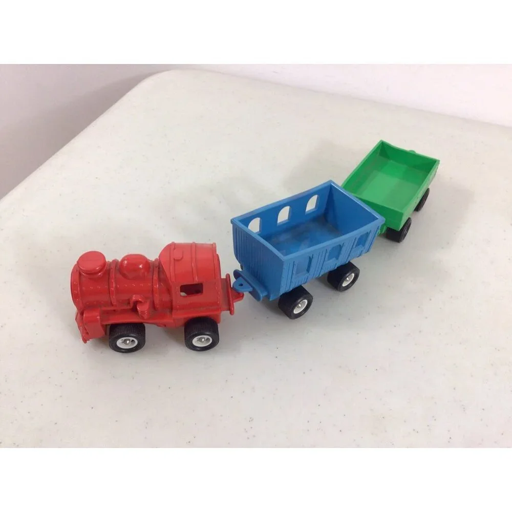 Vintage Plastic Toy Train Set Galinite Sweden 3 Cars